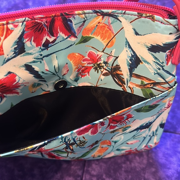 💖Samantha Brown hot pink crossbody bag with birds, oranges and flowers - Picture 6 of 6